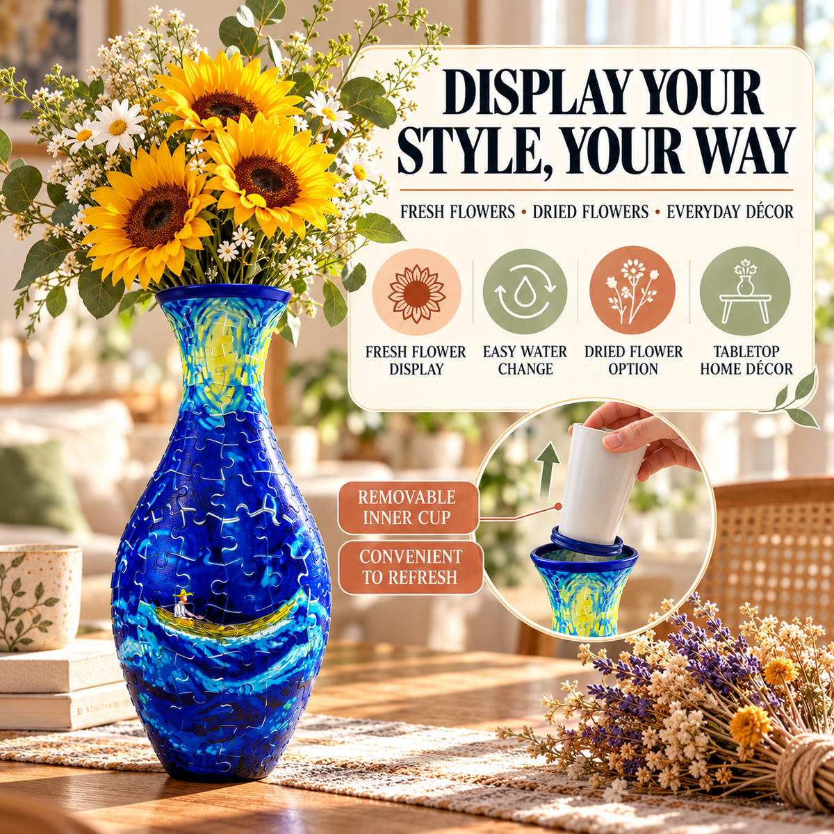 ✨ DIY 3D Puzzle Vase – 11 Artistic Designs for Flowers & Home Décor 🌷