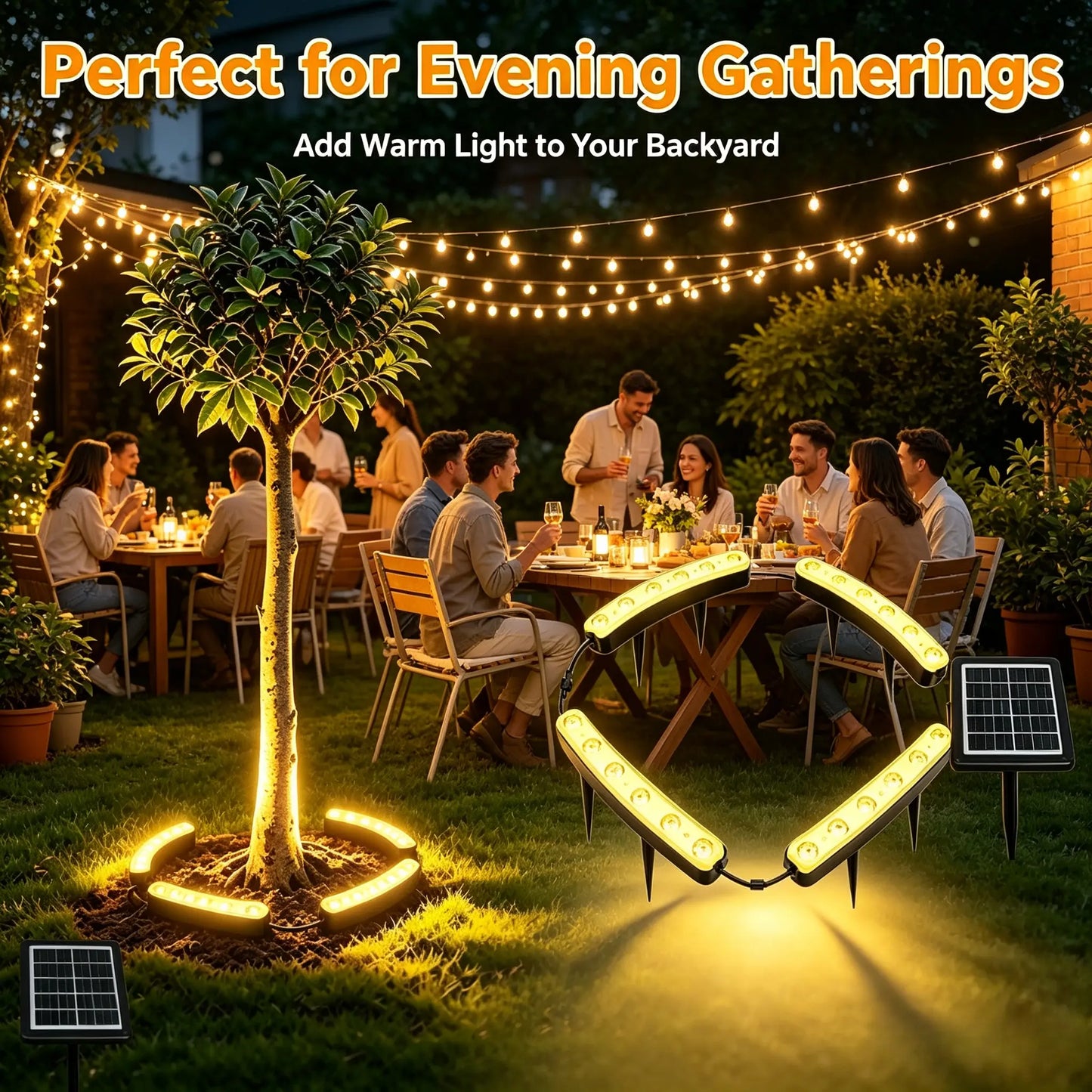 Solar Outdoor Tree Ring Uplights
