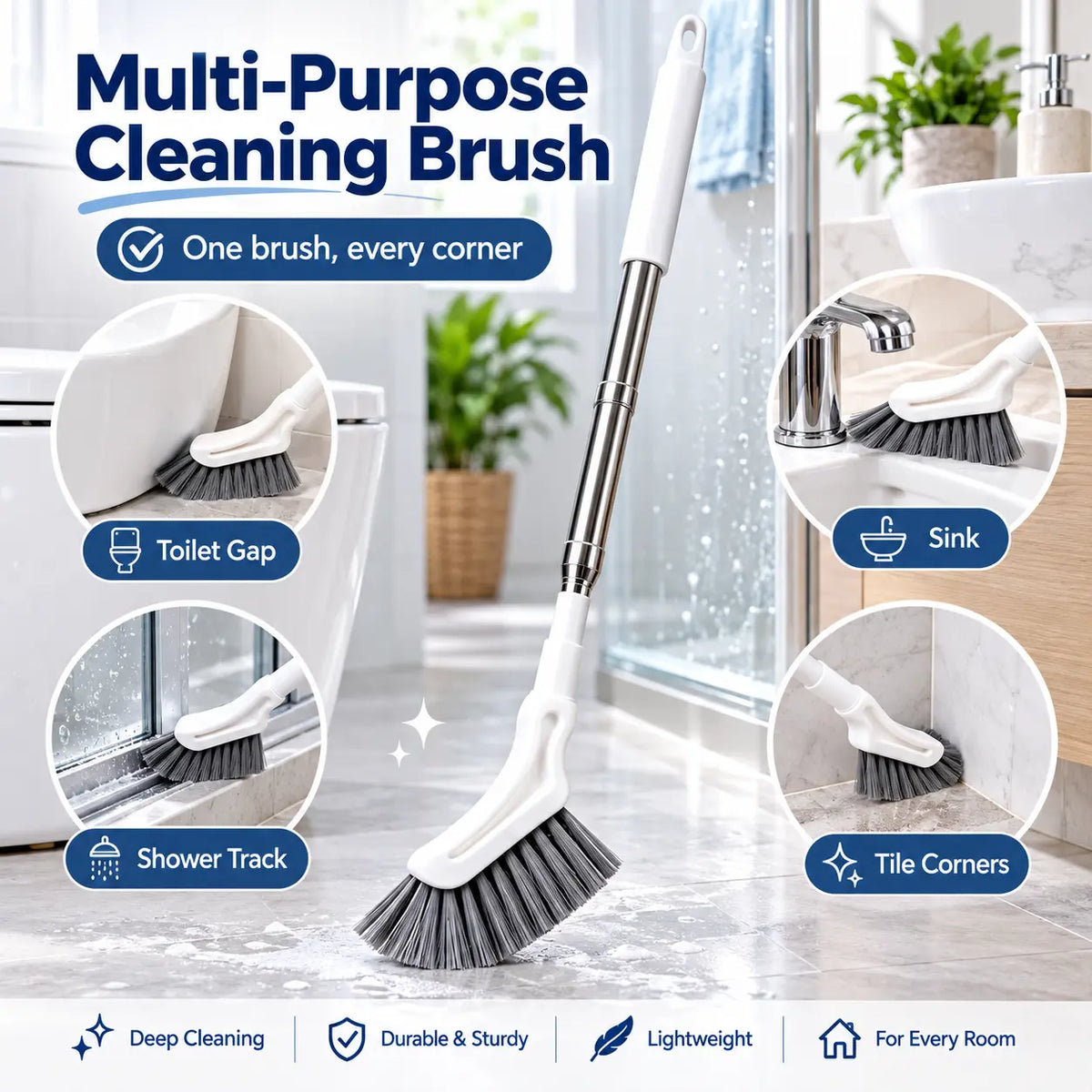 🧼 Telescopic Crevice Cleaning Brush – Long Handle Gap Cleaner for Bathroom, Toilet, Floors & Windows 🧹