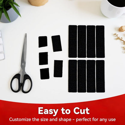 Heavy-Duty Double-Sided Hook & Loop Tape – Cut-to-Fit Tool-Free Mounting Strip
