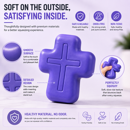✝️ Faith-Inspired Cross Squishy – Soft, Odor-Free & Satisfying Squeeze Toy