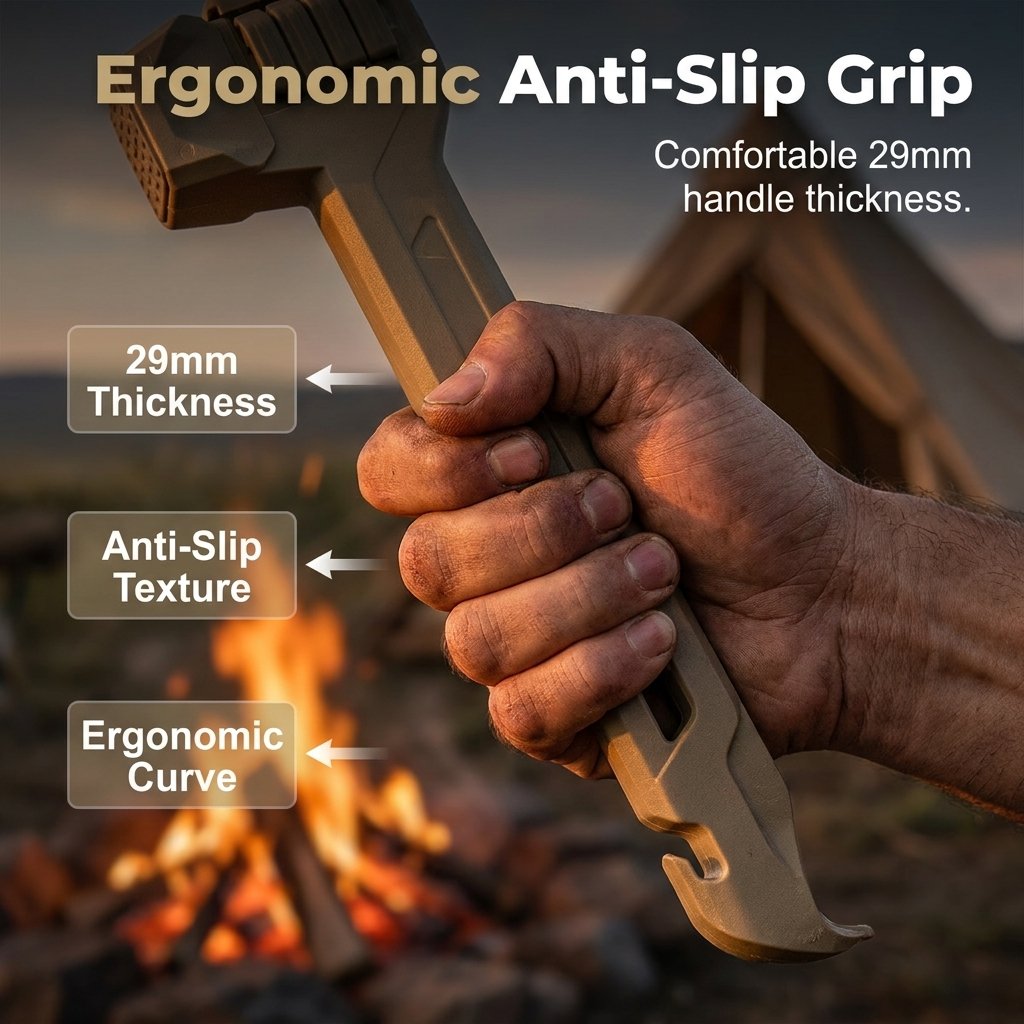 🔨2-in-1 Tent Stake Hammer with 8 Stakes