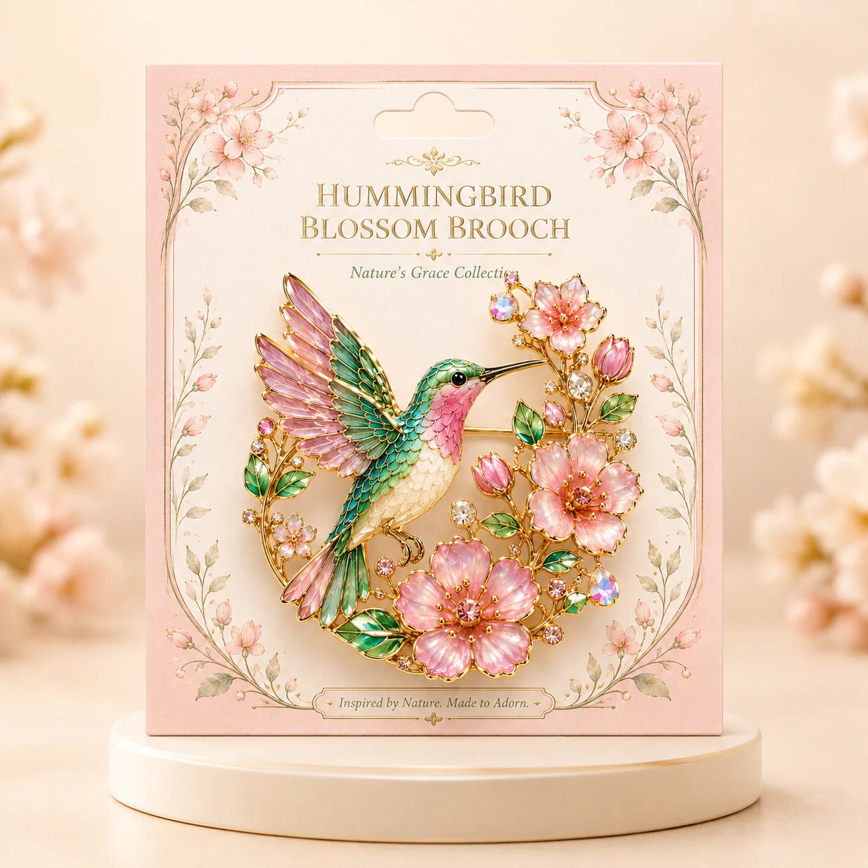 🌸Limited Edition 2026 Hummingbird Blossom Brooch – Elegant Floral Bird Pin Jewelry Gift for Women