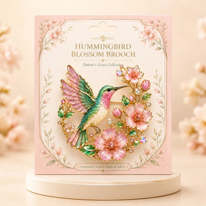 🌸Limited Edition 2026 Hummingbird Blossom Brooch – Elegant Floral Bird Pin Jewelry Gift for Women