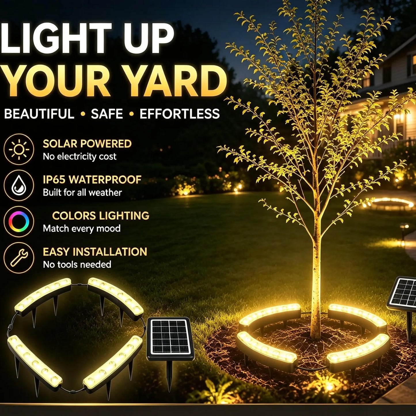 Solar Outdoor Tree Ring Uplights