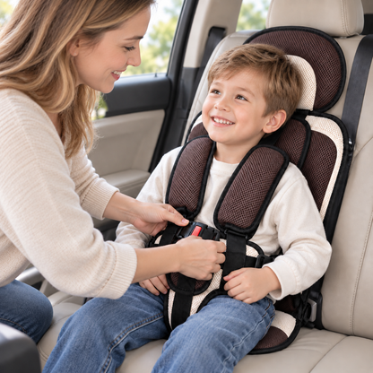 🧒 50% OFF NOW! 🚗 Foldable Child Car Safety Seat – Lightweight, Portable & Fits 0-12 Years – For Cars, Planes & Trains 🛡️
