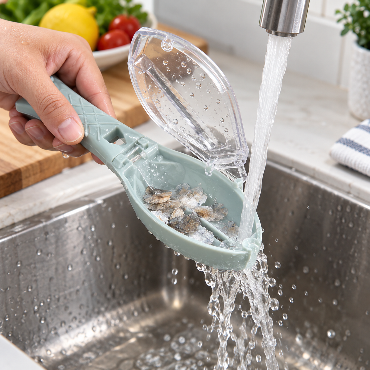 🐟 Mess-Free Fish Scaler with Lid – Catch Scales While You Scrape