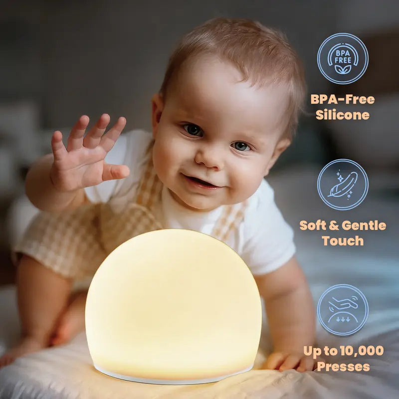 💡 WattBubble™ 29-Color Sensory Squishy Tap Light – Rechargeable BPA-Free Silicone, Anti-Blue Light & 8H Sleep Dimming