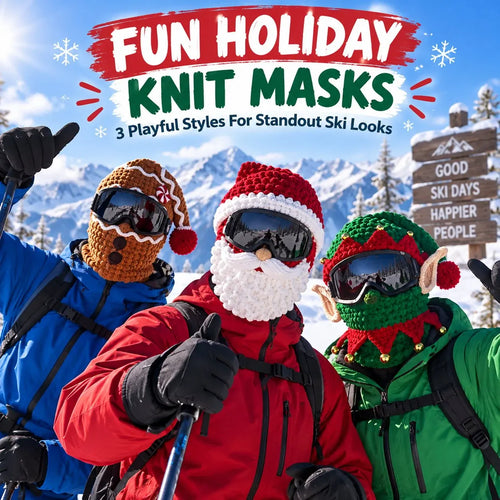 🎅🏂 3D Christmas Knit Ski Mask | Warm Full-Face Cover in 3 Festive Styles for Ski Trips, Parties & Winter Adventures ❄️
