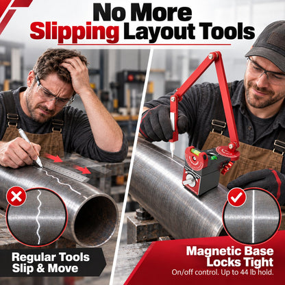 Precision Pipe Locator Tool | 44 Pound Magnetic Base & Talc Marker