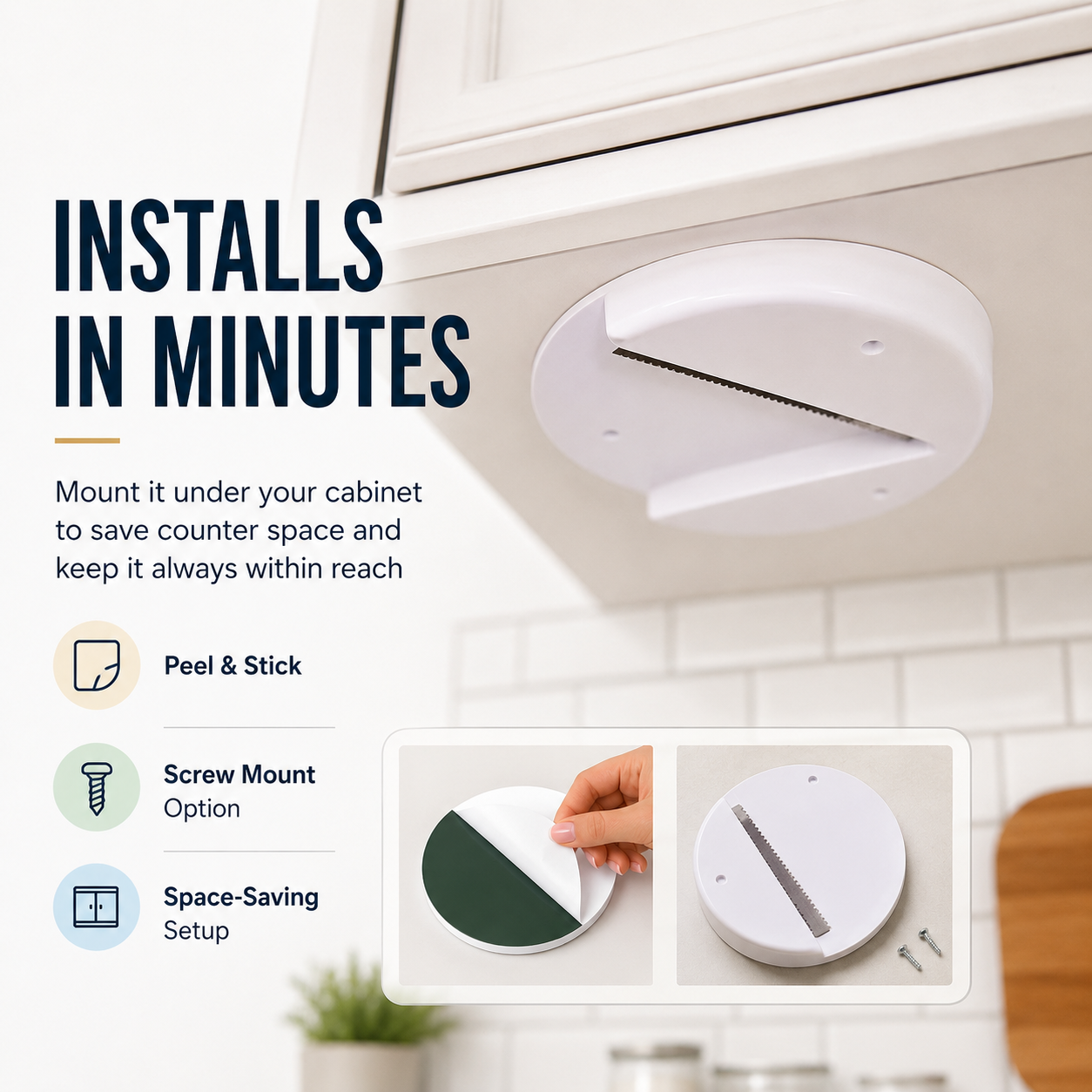 🔓 Under-Cabinet Jar Opener – Easy-Grip Lid Opener for Effortless Kitchen Use