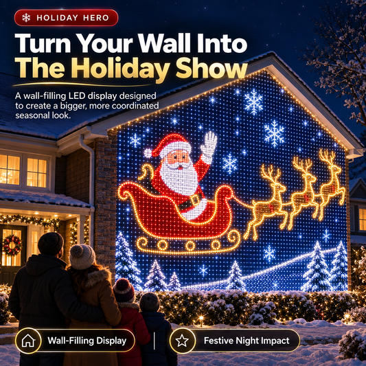 🎄 Wall-Filling Animated LED Holiday Display – Turn Your House Into a Christmas Show🎅