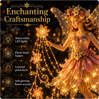 ✨ Enchanted Flower Fairy Solar Garden Light – Magical Glowing Outdoor Christmas Yard Decor 🧚🌸