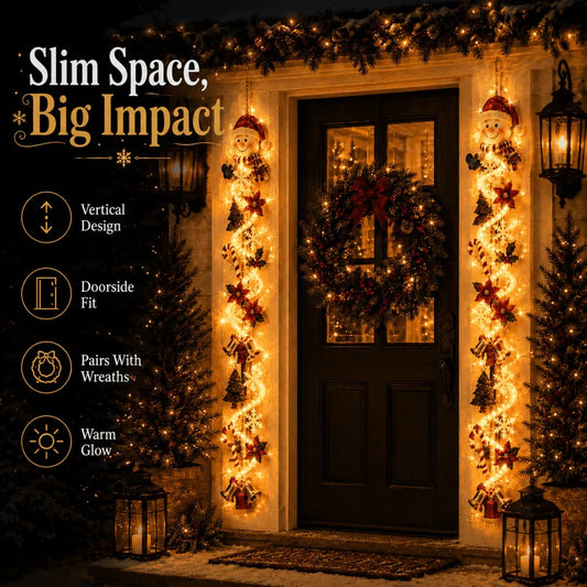🎄✨ Light-Up Christmas Door Hanger – 6 Festive Holiday Designs