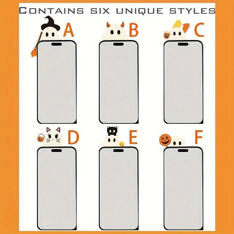 6-Piece Halloween Ghost Phone Buddies – Cute Phone Case Decorations