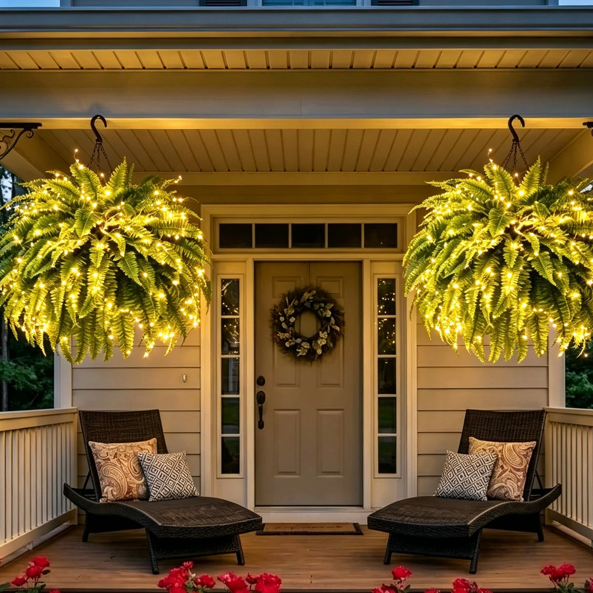 🌿 Glowing Boston Fern with Lights – Zero Water, Zero Mess, 100% Cozy
