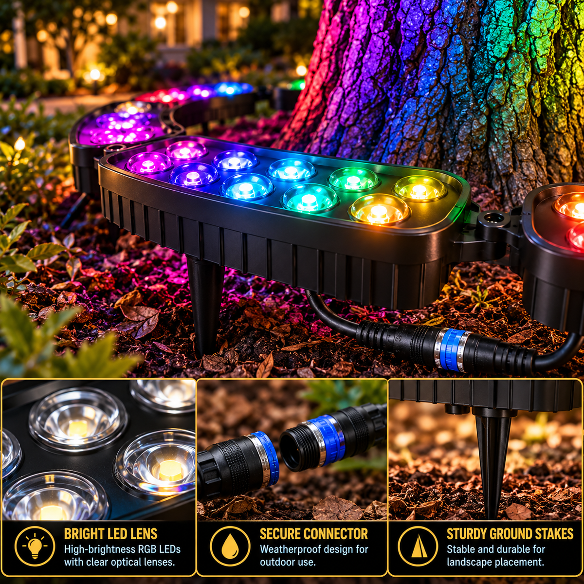 🎄 Make Every Tree Glow for Christmas – Solar RGB Landscape Ring Light💜💙💚