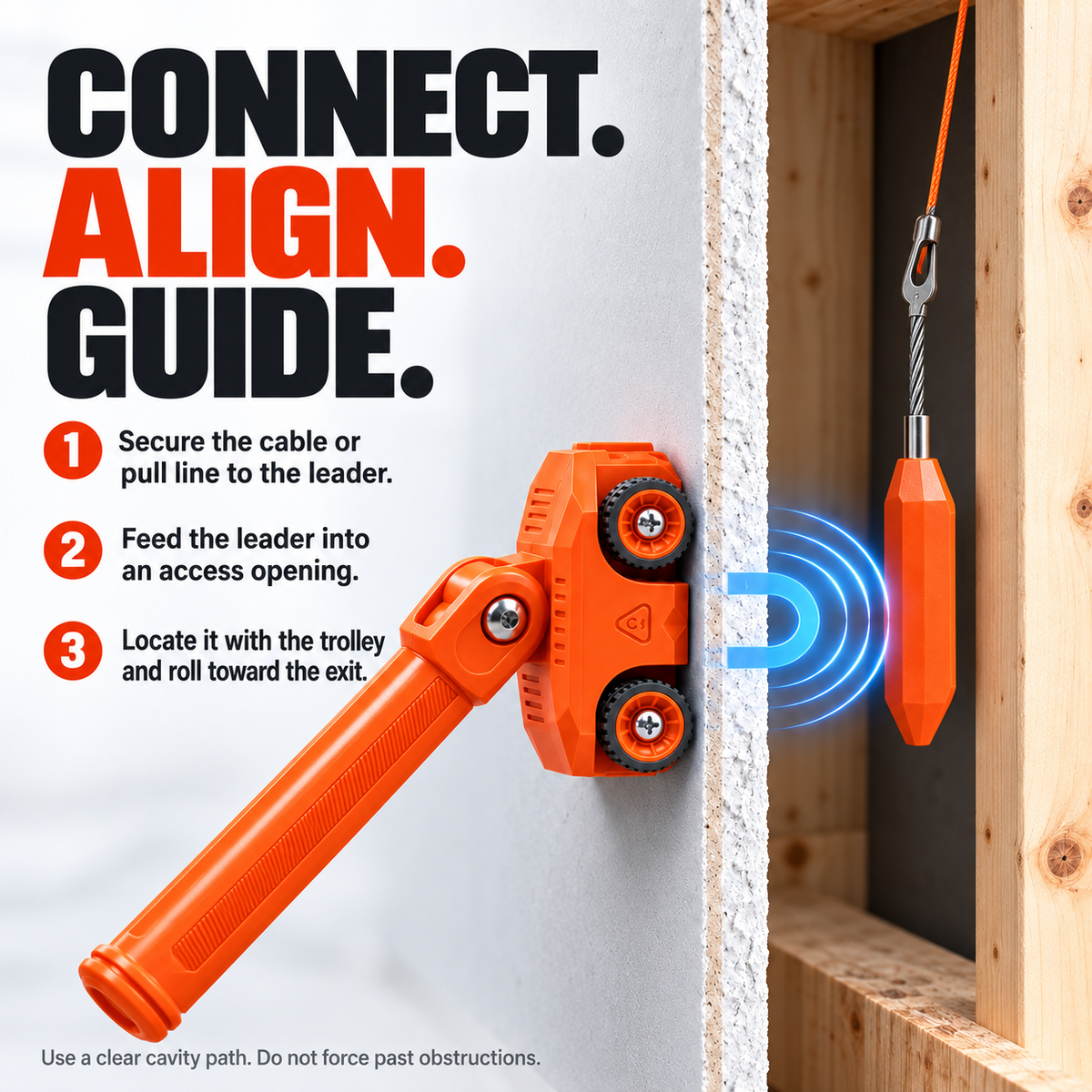 🧲 Magnetic Wire Puller Kit, Dual Purpose Cable Fishing Tool & Stud Finder