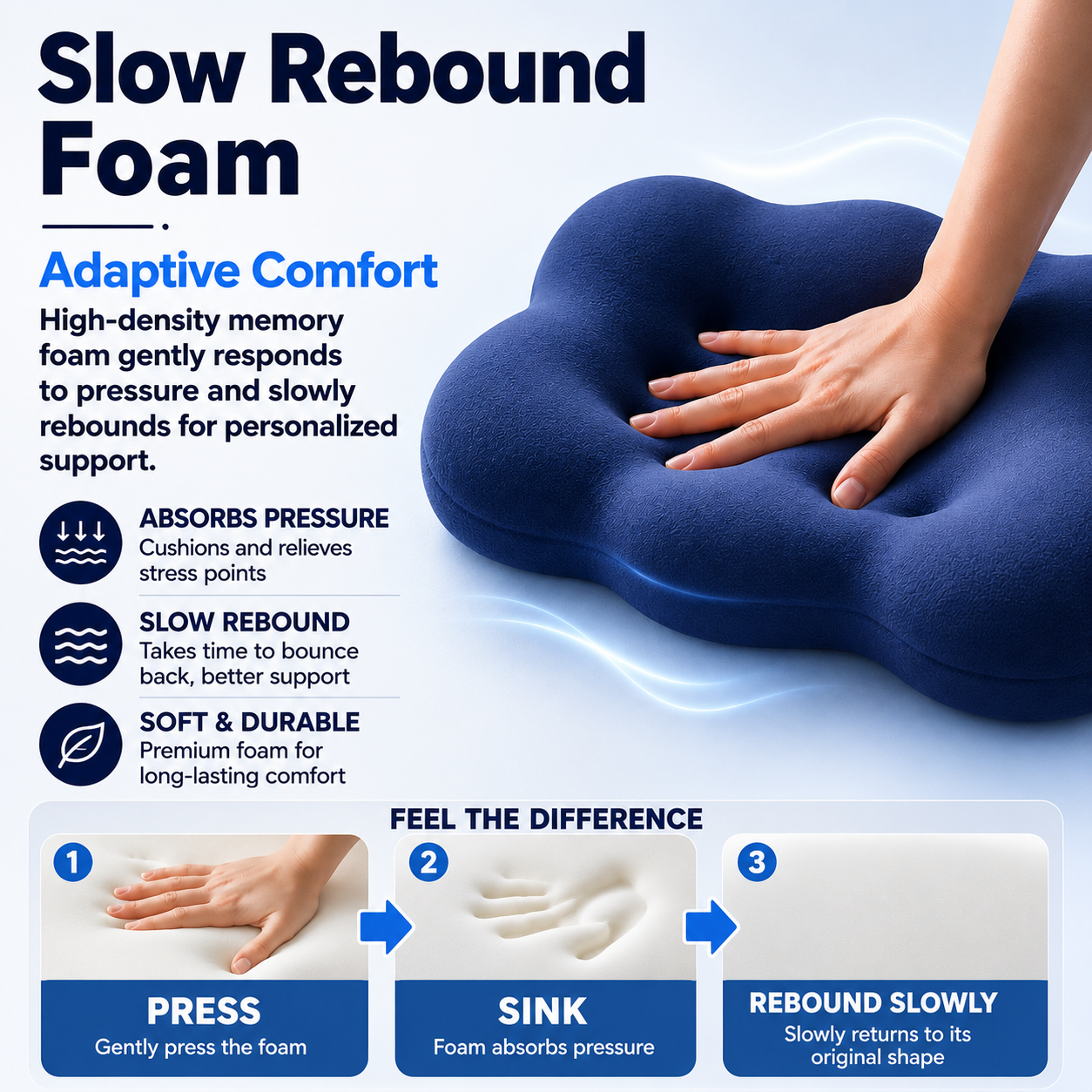 💤Cloud-shaped neck support slow rebound memory foam pillow