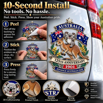 💯🦘Australia 125th Anniversary Commemorative Metal Car Emblem