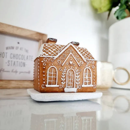 🔥HOT SALE 49% OFF🔥Gingerbread House Incense Cone Burner with Twin Chimneys