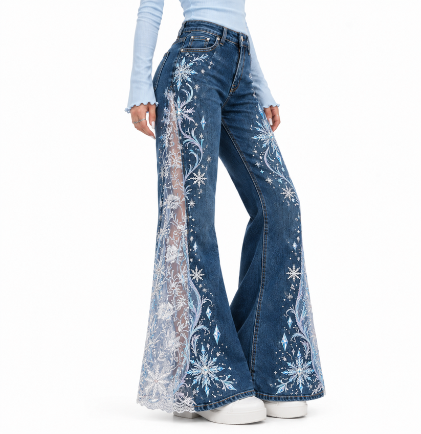 💖Fairytale-Inspired Statement Flare Jeans