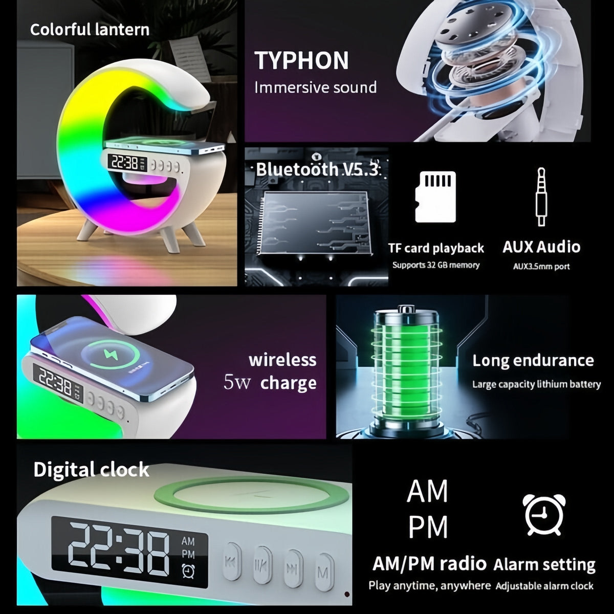 4-in-1 Smart Bedside Station – Light, Charge & Play Music