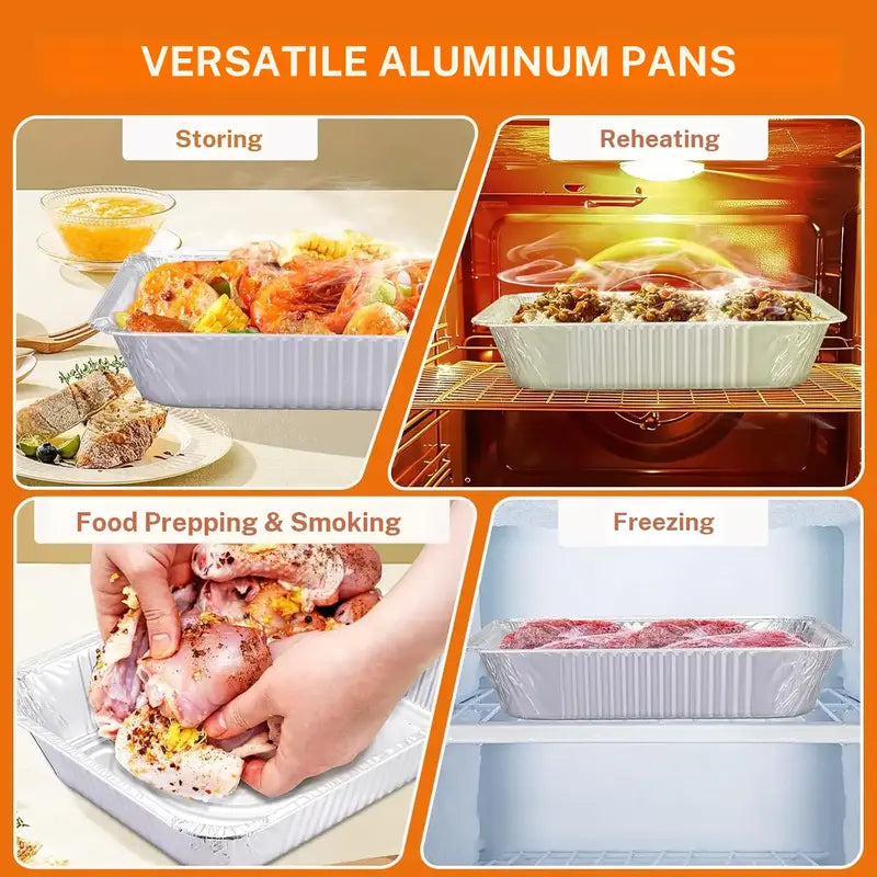 🍽️Aluminum Foil Pans 9x13 Disposable – Half Size Aluminum Foil Heavy Duty deep Steam Table Pan