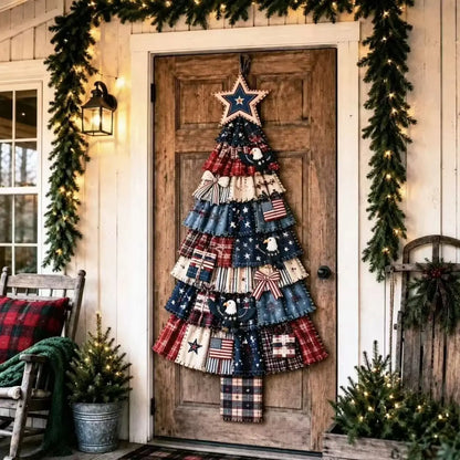 🚪 CHRISTMAS DOOR FAVORITE | Layered Fabric Tree Hanging – Space-Saving Holiday Decor for Front Doors & Entryways