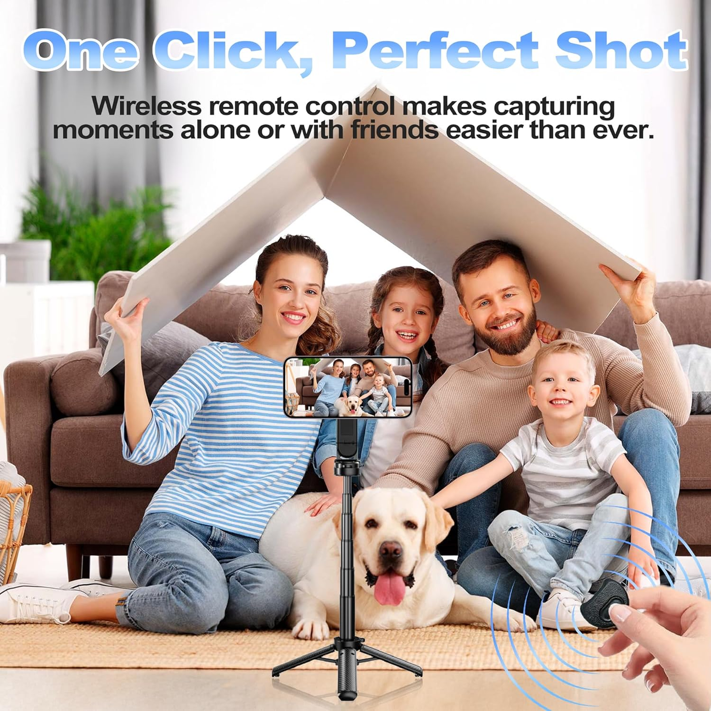 4-in-1 Magnetic Selfie Stick Tripod with Bluetooth Remote
