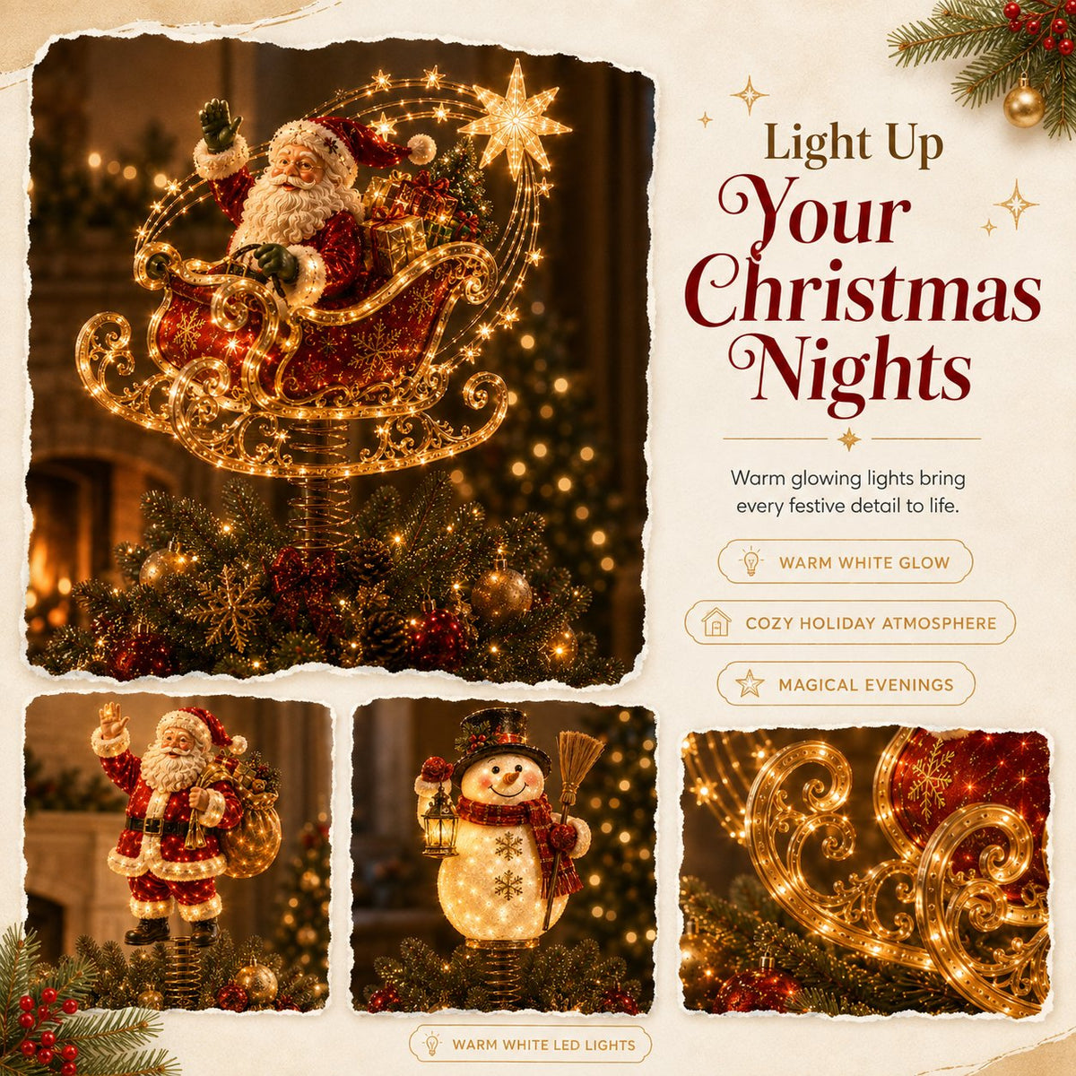 ⏳ Last Day 49% OFF – 🎅  Lighted Christmas Tree Topper Collection | 7 Festive Character Designs To Transform Your Tree Into A Holiday Showpiece ✨