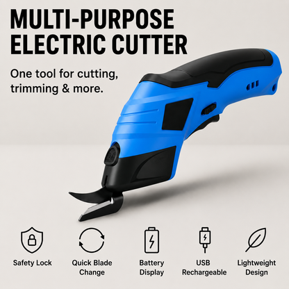 ⚡ Cordless Electric Scissors — USB Rechargeable Multi-Material Craft Cutter