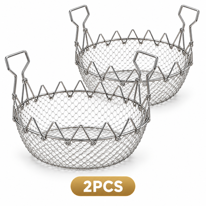 🍟 Foldable Easy-Lift Frying Basket – Fry, Lift & Drain the Whole Batch in One Easy Move