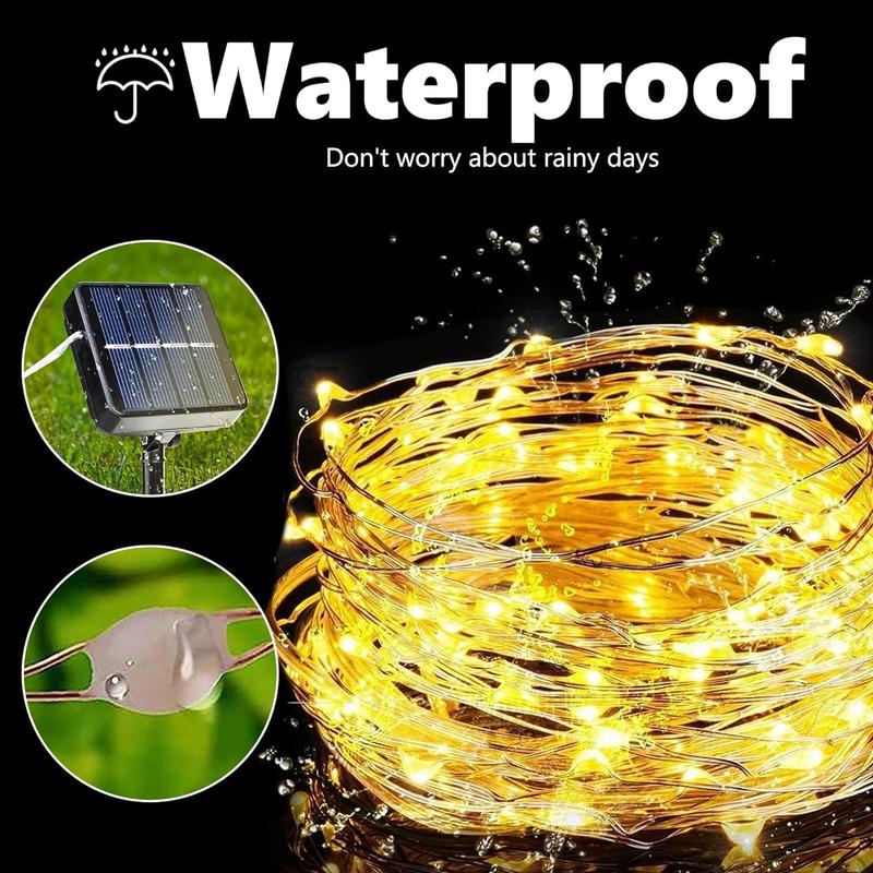 Solar Outdoor String Lights with 8 Modes