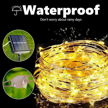 Solar Outdoor String Lights with 8 Modes