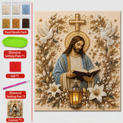🔥Limited time 70% OFF -✝️ DIY Jesus Pearl Art Kit | 3D Pearl-Style Christian Artwork for Prayer Corners & Faith Gifts