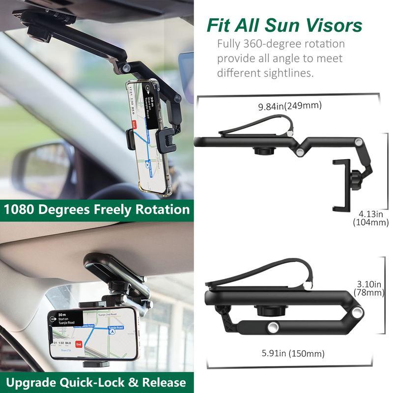 1080° Adjustable Car Sun Visor Phone Holder