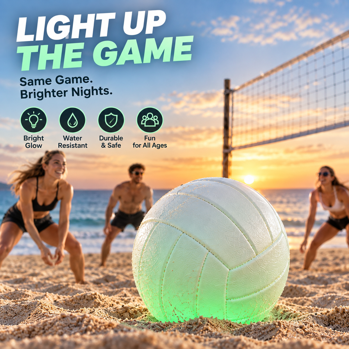 🏐 Glow-in-the-Dark Volleyball – Light Up Every Game After Sunset