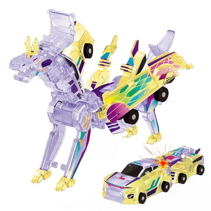 🚗2-in-1 Transforming Dragon Car Toy – Two Racing Cars Combine into a Mechanical Dragon
