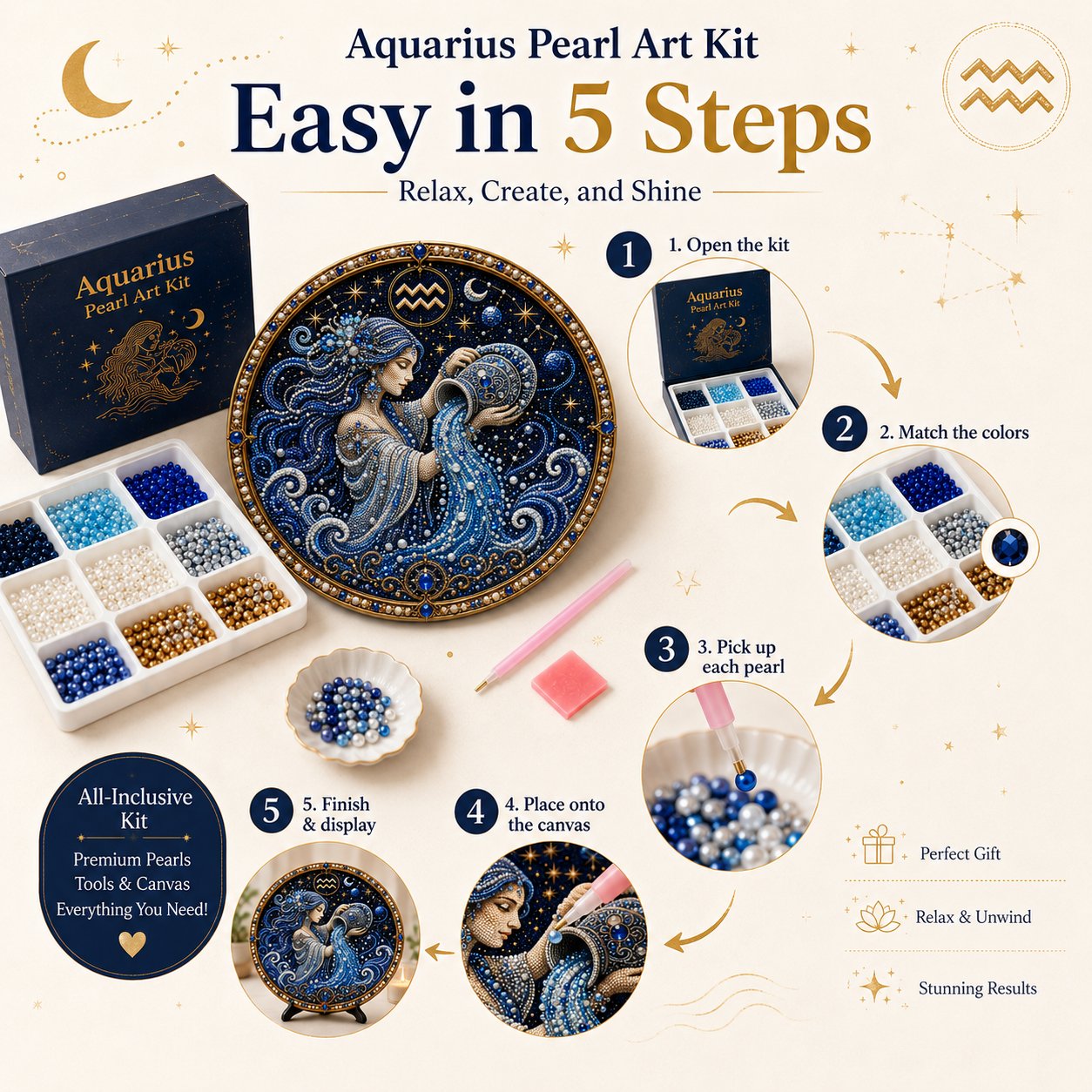 🔥 Last Day 49% OFF - 💎 12 Zodiac Signs Pearl Art Kit ♈💫 Bring Every Zodiac Sign to Life with Pearls (📦Buy 2 Free Shipping)