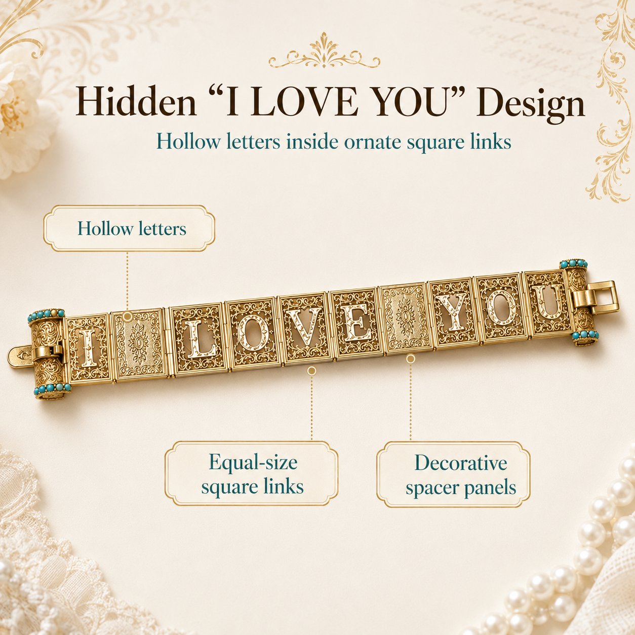 ❤️Victorian Book “I Love You” Bracelet