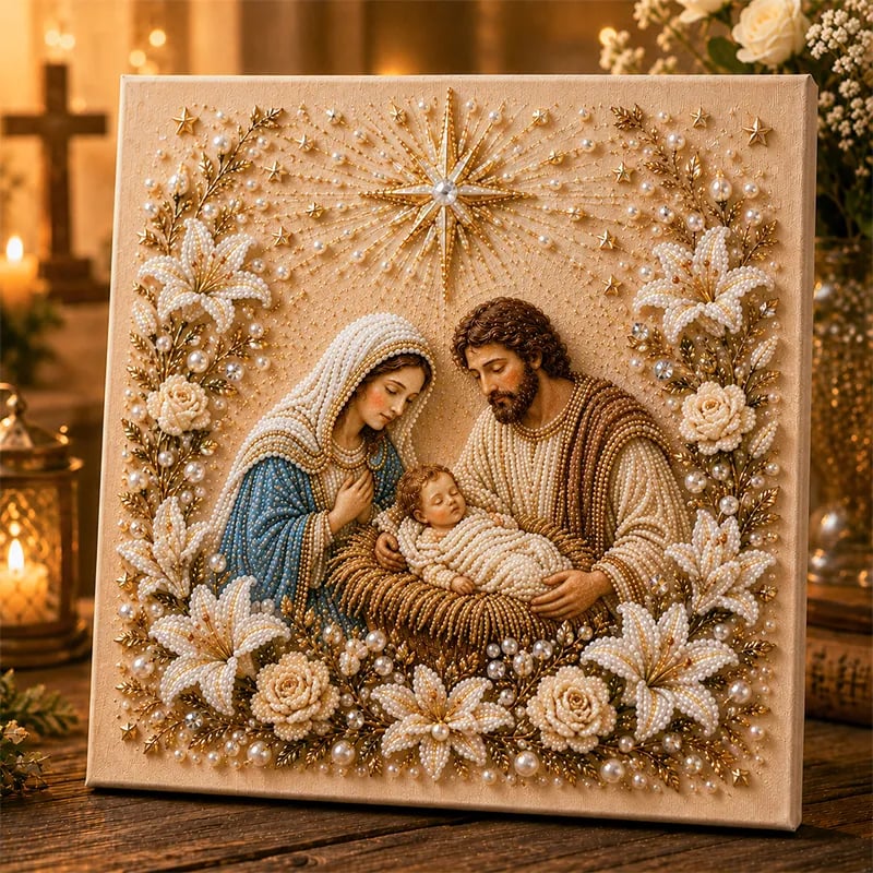 🔥Limited time 70% OFF -✝️ DIY Jesus Pearl Art Kit | 3D Pearl-Style Christian Artwork for Prayer Corners & Faith Gifts