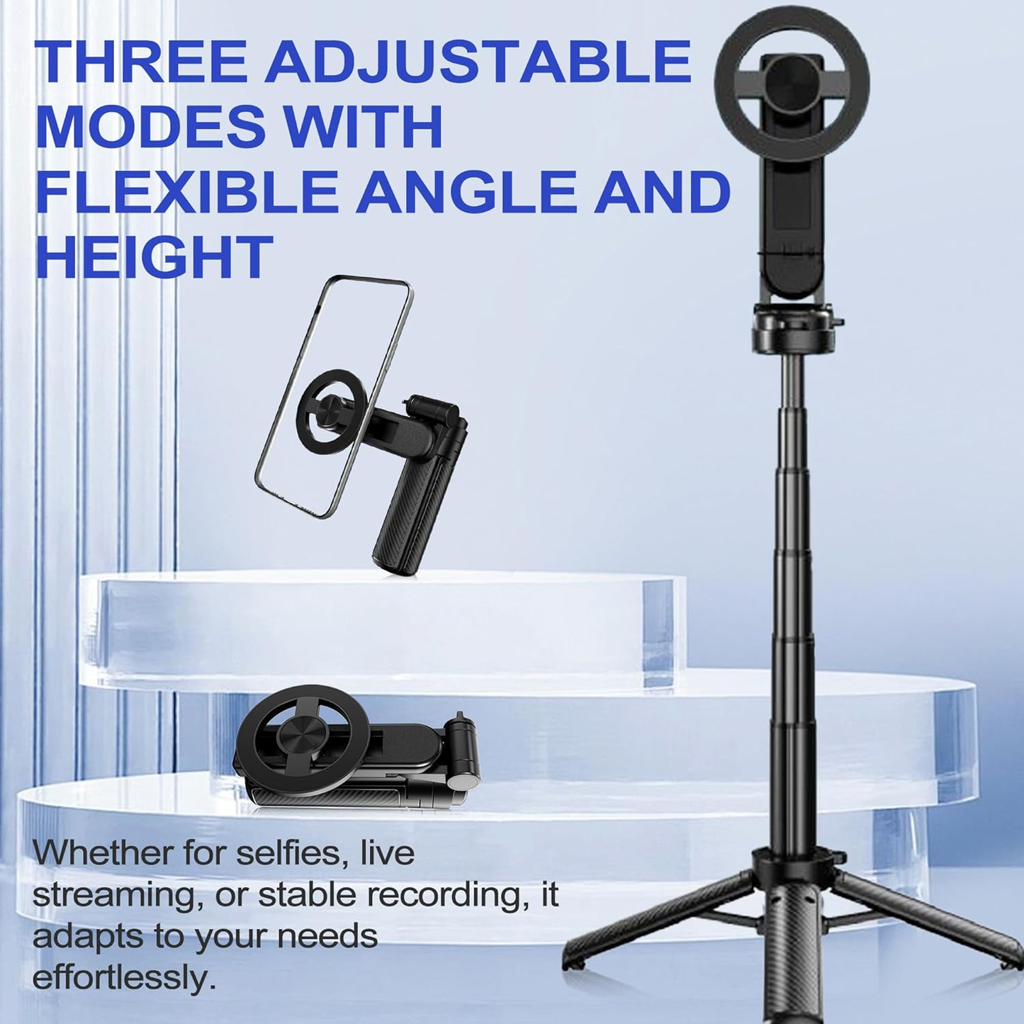 4-in-1 Magnetic Selfie Stick Tripod with Bluetooth Remote