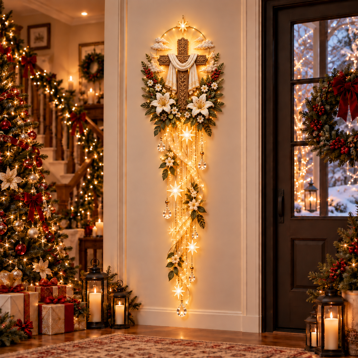 🌟 Nativity Starfall Wall Light – A Meaningful Christmas Glow
