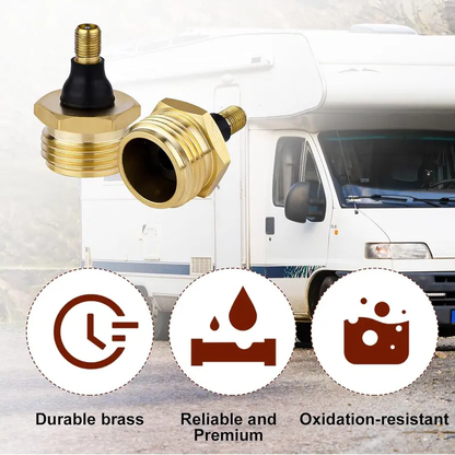 ❄️ Brass RV Winterizing Blowout Plug Adapter – Easy Water Line Winter Prep