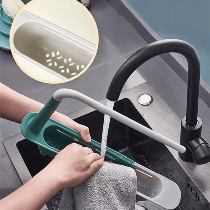 🧽 Telescopic Sink Storage Rack – Adjustable Draining Organizer with Towel Bar