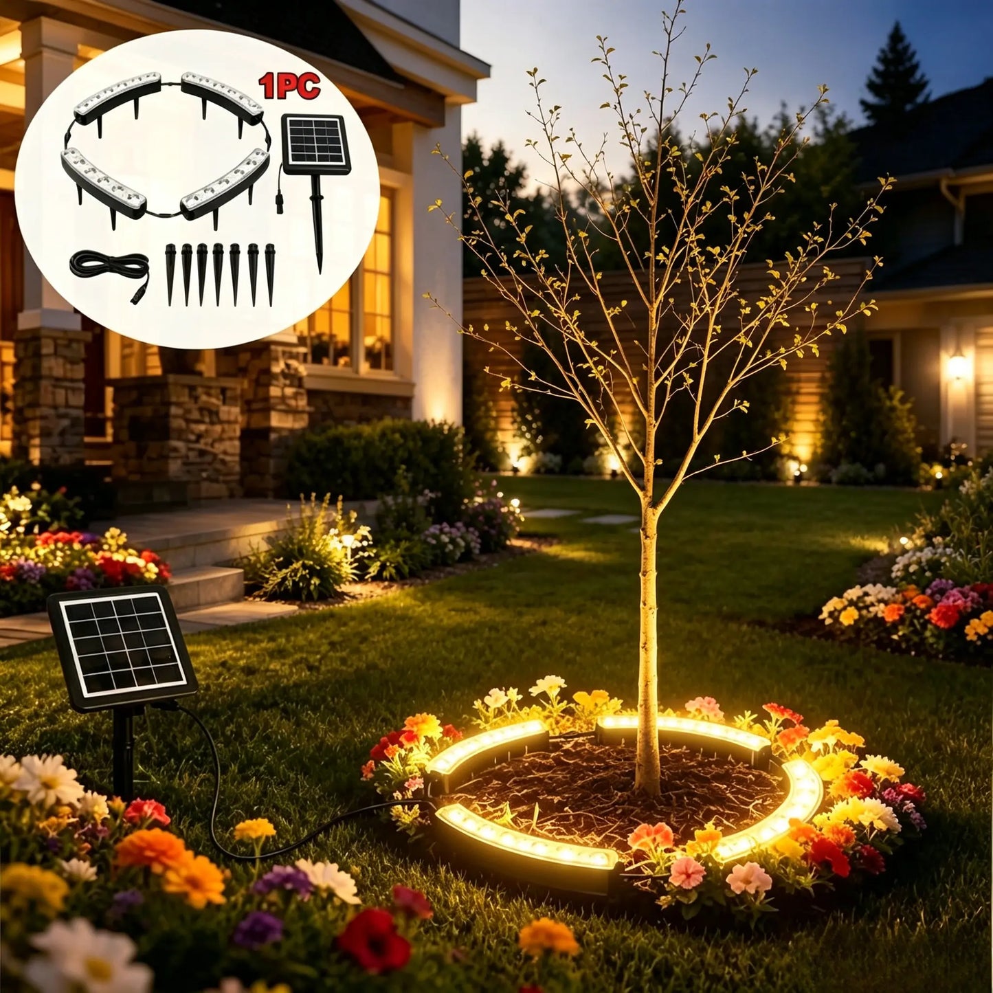 Solar Outdoor Tree Ring Uplights