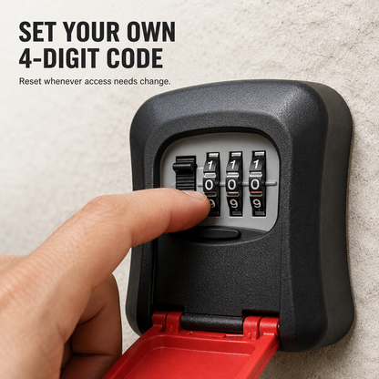 🔐 4-Digit Wall-Mounted Key Lock Box – Battery-Free Spare Key Storage