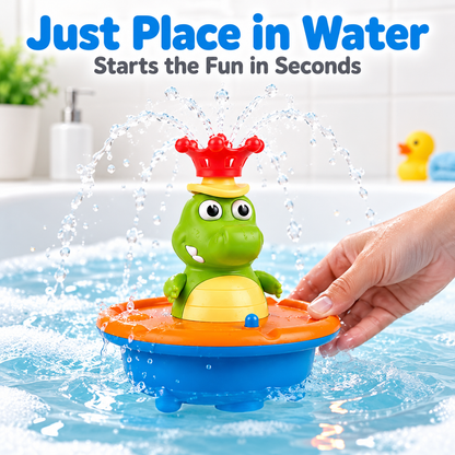 💦 Crocodile Bath Toy for Toddlers, Light Up Fountain with 5 Spray Modes