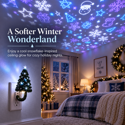 🎄 Christmas Tree Plug-In Projector Night Light – Festive Ceiling & Wall Holiday Display